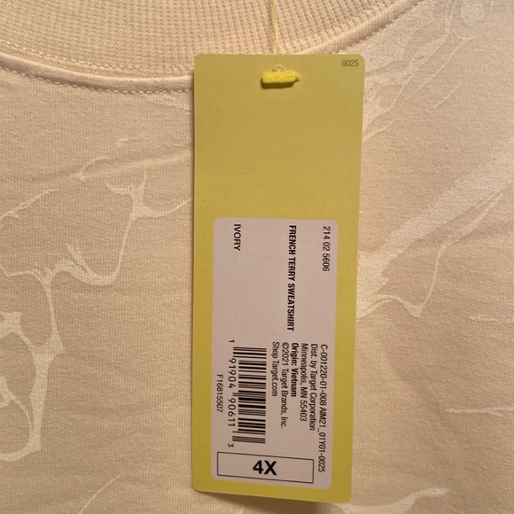 All in Motion Ivory French Terry Sweatshirt…size 4X - Picture 6 of 6